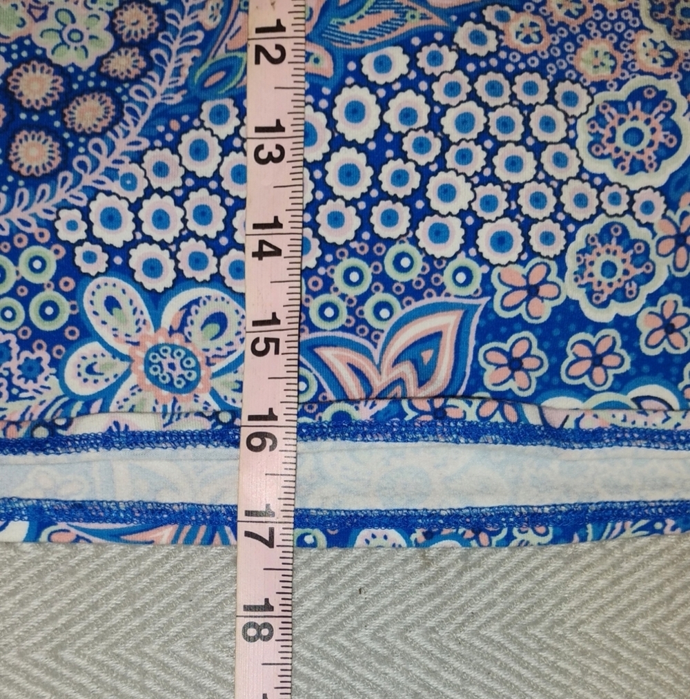 Talbots Blue And Pink A Line Golf Skirt With A Floral And Paisley Design. Size M - Picture 7 of 8